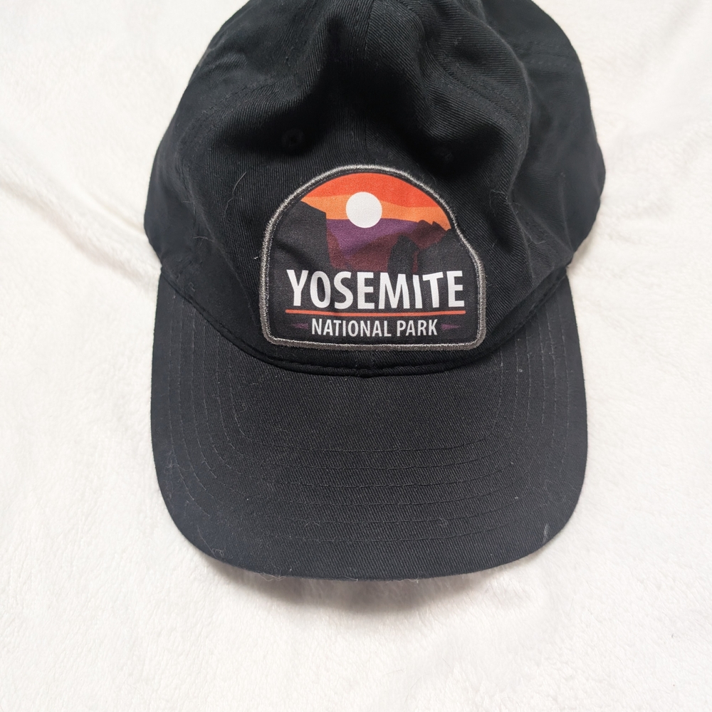Yosemite National Park Black Baseball Cap with Sunset Patch
